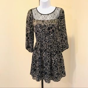 Forever 21- Black and White / Fit and Flare Dress